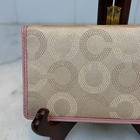 Coach Jacquard Signature OpArt Dot Logo Checkbook Holder - Picture 2 of 16